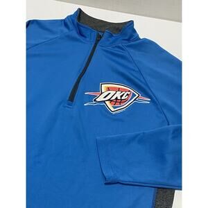 NBA Oklahoma City Thunder-Mens Pullover Athletic Long Sleeve Shirt-Large-1/4 Zip